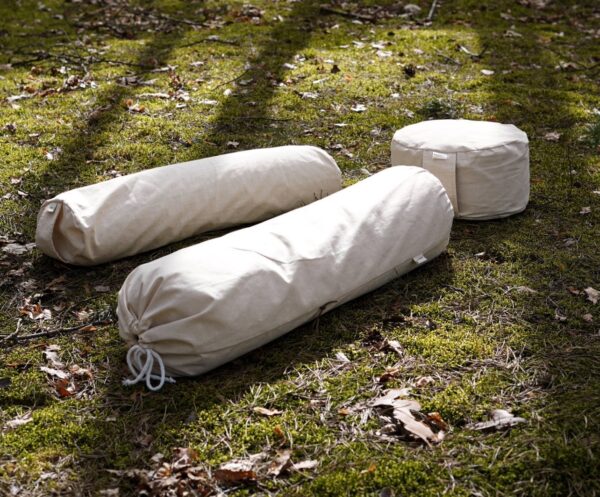 Wałek do jogi z gryką, bolster – natural cotton