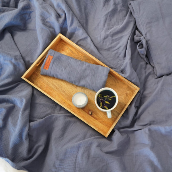 Zestaw do joga nidra, shavasana – muślinowy – Grey Blue
