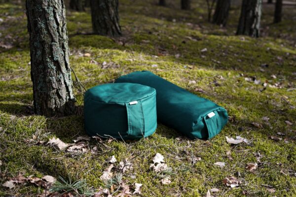 Wałek do jogi z gryką, bolster – green cotton