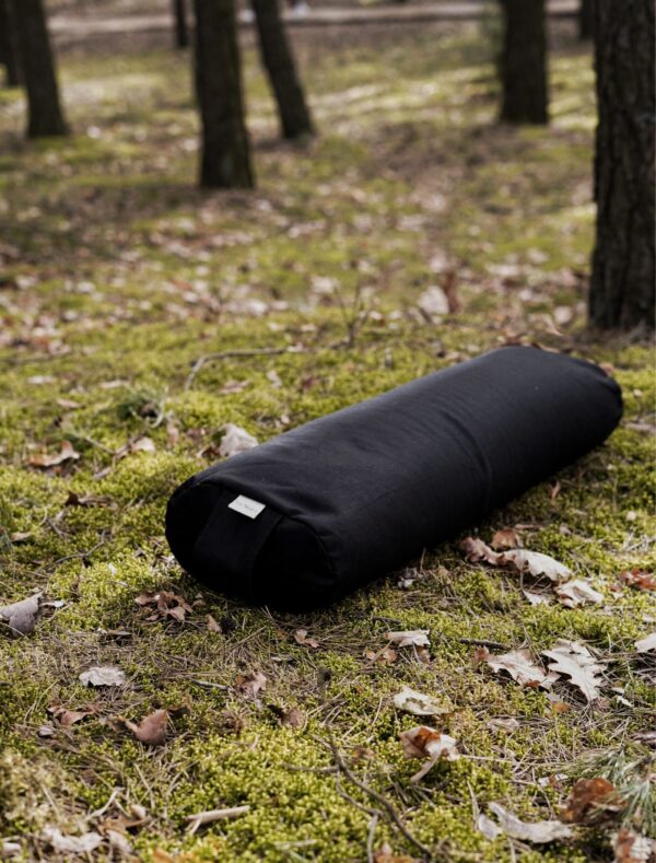 Wałek do jogi z gryką, bolster – black cotton