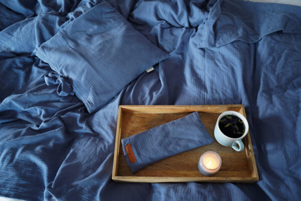 Poszewka na poduszkę – muślin bawełniany GREY BLUE