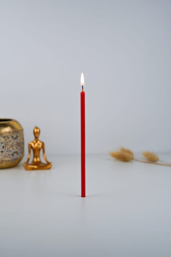 świeczka rytualna czerwona z wosku pszczelego – MIŁOŚĆ