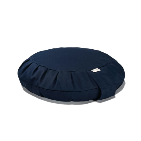 Poduszka do medytacji, zafu z gryką - natural cotton flat granatowa