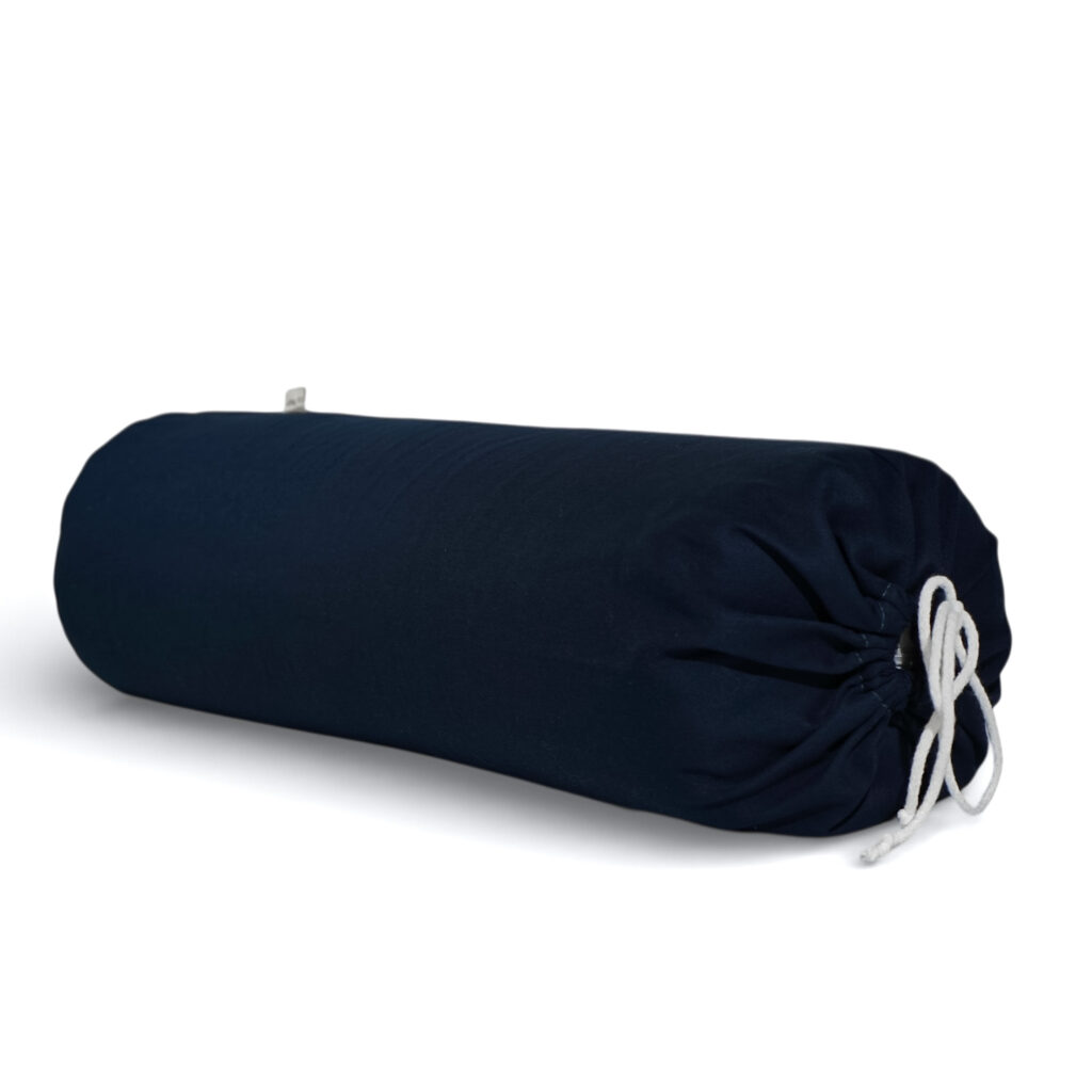 Wałek do jogi z gryką, bolster – granatowy natural cotton