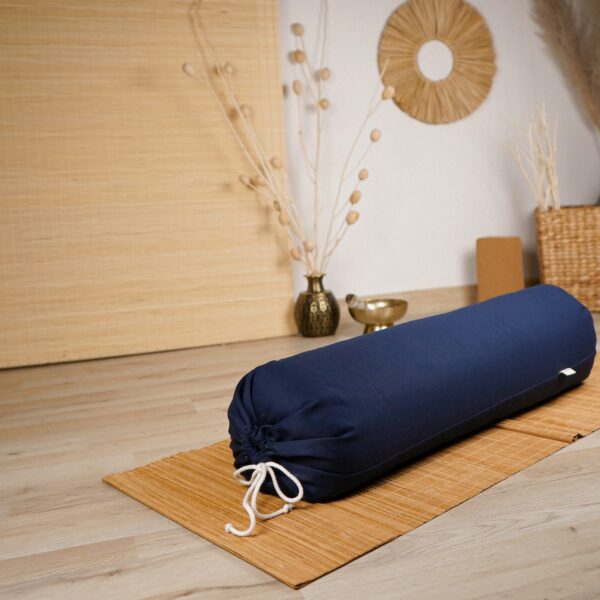 Wałek do jogi z gryką, bolster – granatowy natural cotton