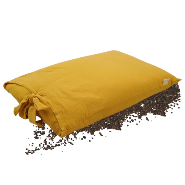 Poduszka z łuską gryki , naturalna , muślin bawełniany 50×35 cm – sun